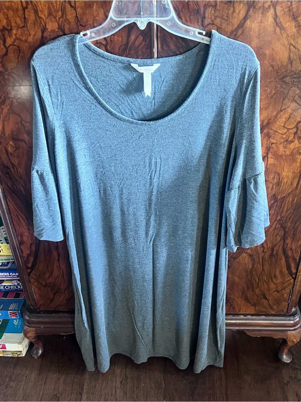 Matilda Jane Women's Relaxed Scoop Neck dress-Heather Gray